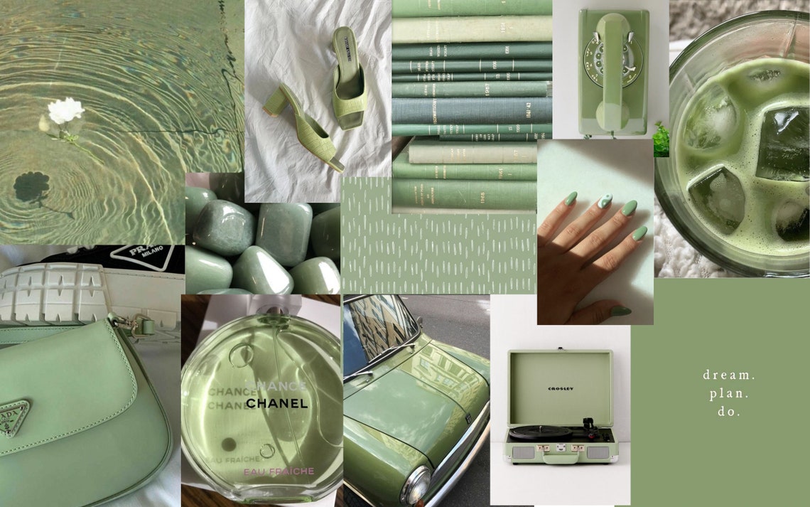 sage green wallpaper aesthetic Sage green collage in 2021 - homeart.app