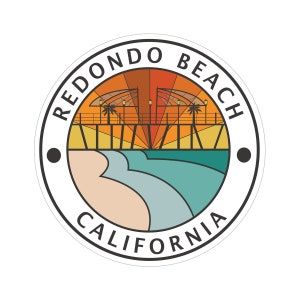 Redondo Beach CA Sunset- Waterproof + UV Protected Sticker
