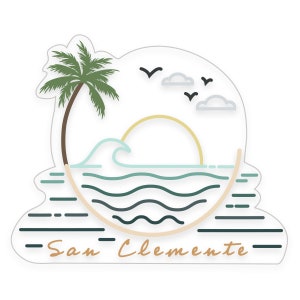 San Clemente CA Outline- Waterproof + UV Protected Sticker