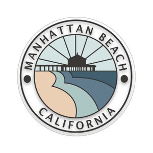 Manhattan Beach CA Sunset- Waterproof + UV Protected Sticker