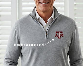 1/4 zip Texas A&M Cozy Embroidered Unisex Fleece Pullover