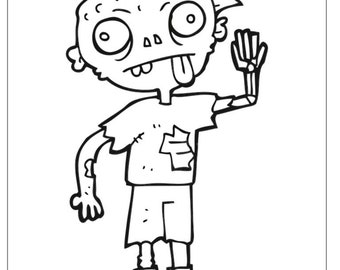 Zombie Kleurplaten Etsy