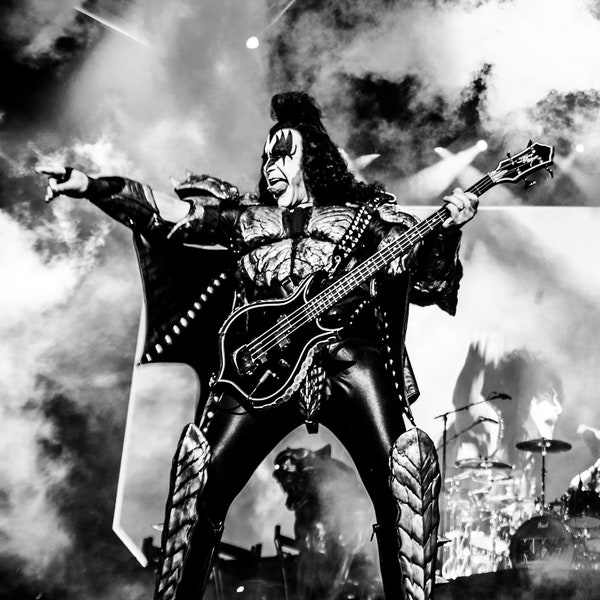 Gene Simmons - Kiss - Rare Black and White print