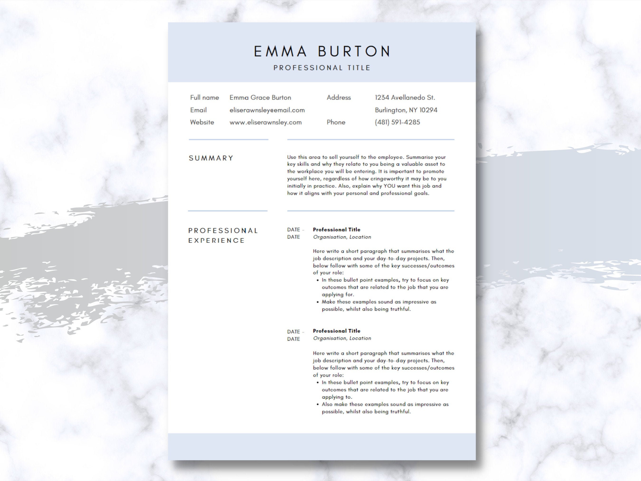 Resume Template Minimalist Resume Template CV Template - Etsy