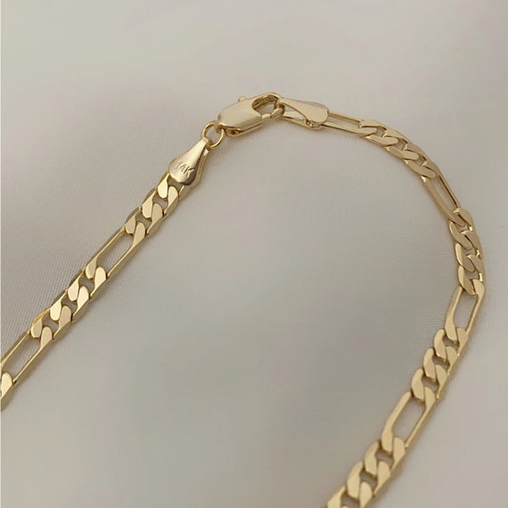 Dani Flat Gold Figaro Chain Necklace 