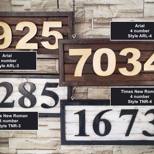 Personalized Custom House Address Sign -  Hanging Wood sign for garage - yard - home - driveway