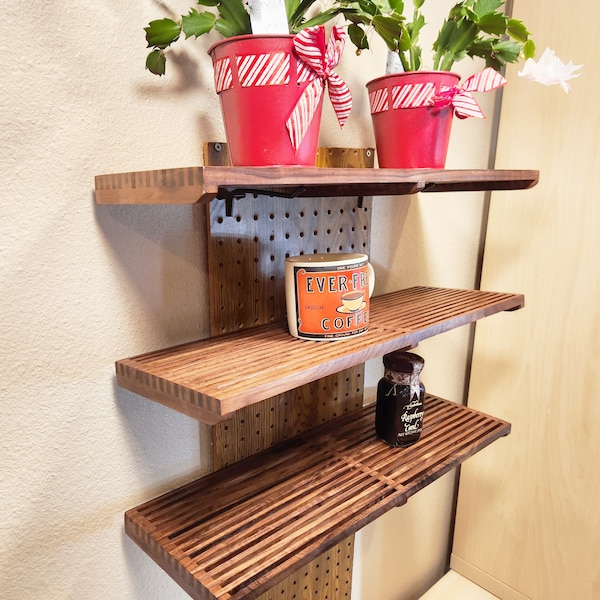 Hardwood Open Slat Shelf Décor For Kitchen Dining Family Bedroom Hallway Housewarming Gift Idea