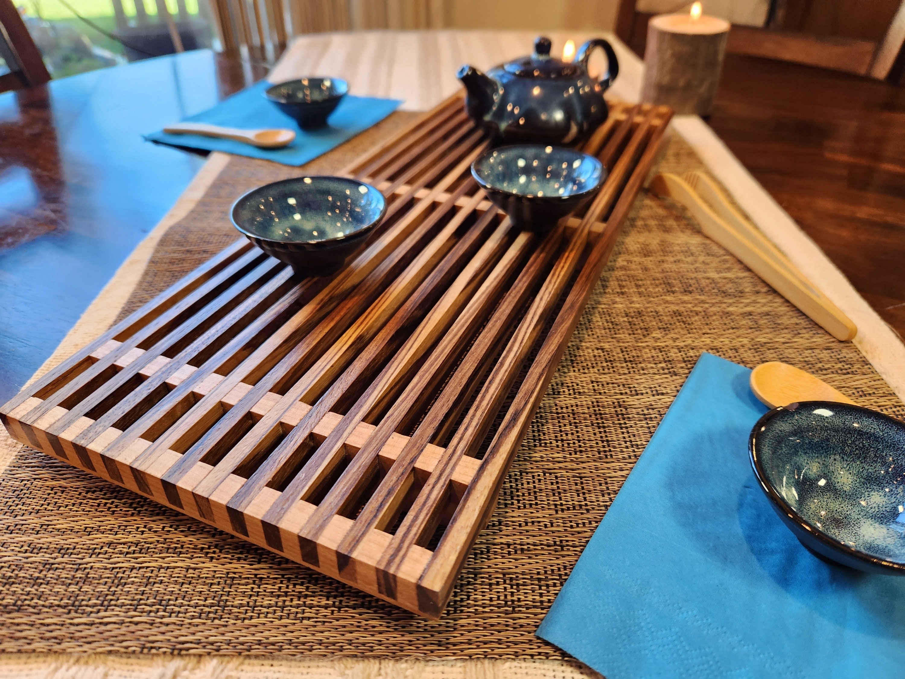 Zebrawood Kitchen Trivet: Handmade Water & Heat Resistant