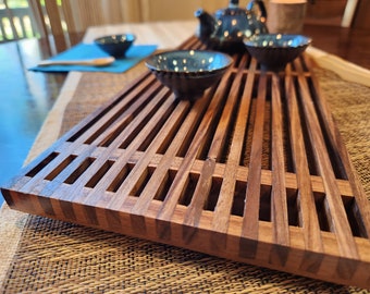 Hardwood Trivet for Kitchen Dining Hot Dishes *Water and Heat Resistant* Centerpiece Gift Idea Black Walnut - Custom sizes made upon request