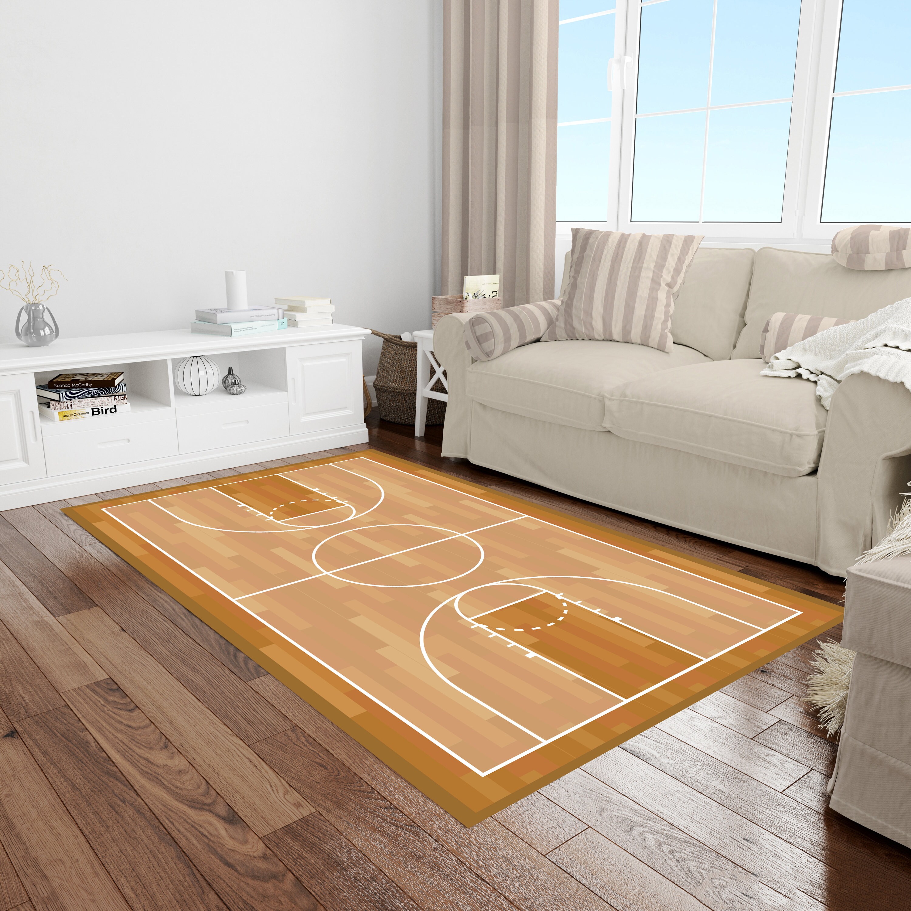 Basketball Court NBA Rug Game Room Rug Basketball Rug Etsy