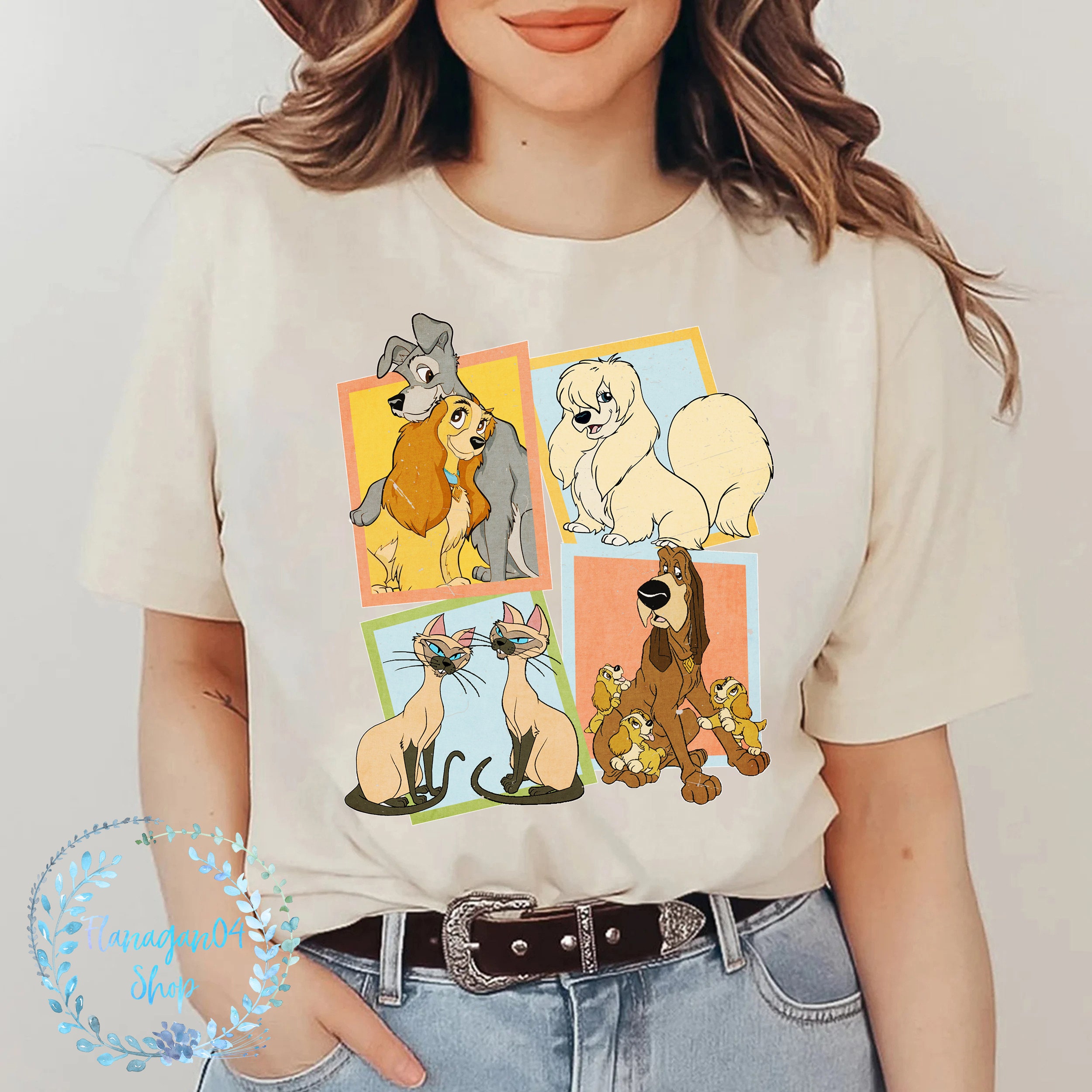 Discover Vintage 90's Lady and the Tramp Sweatshirt, Retro Disney hoodie, Matching Family tee, Si and Am, Peg Trusty Dog, Disney Dog Shirt, TL-210901
