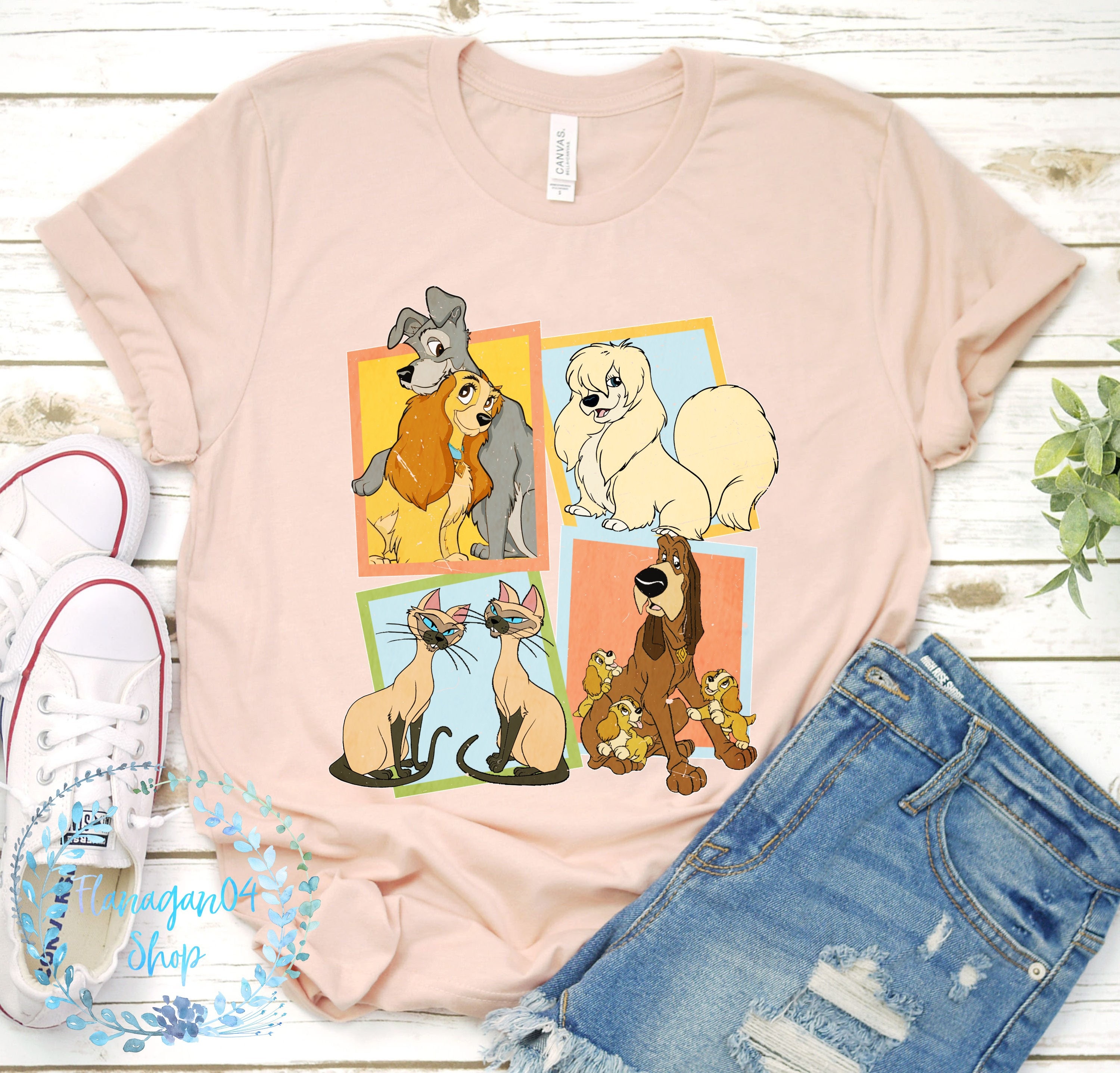 Discover Vintage 90's Lady and the Tramp Sweatshirt, Retro Disney hoodie, Matching Family tee, Si and Am, Peg Trusty Dog, Disney Dog Shirt, TL-210901