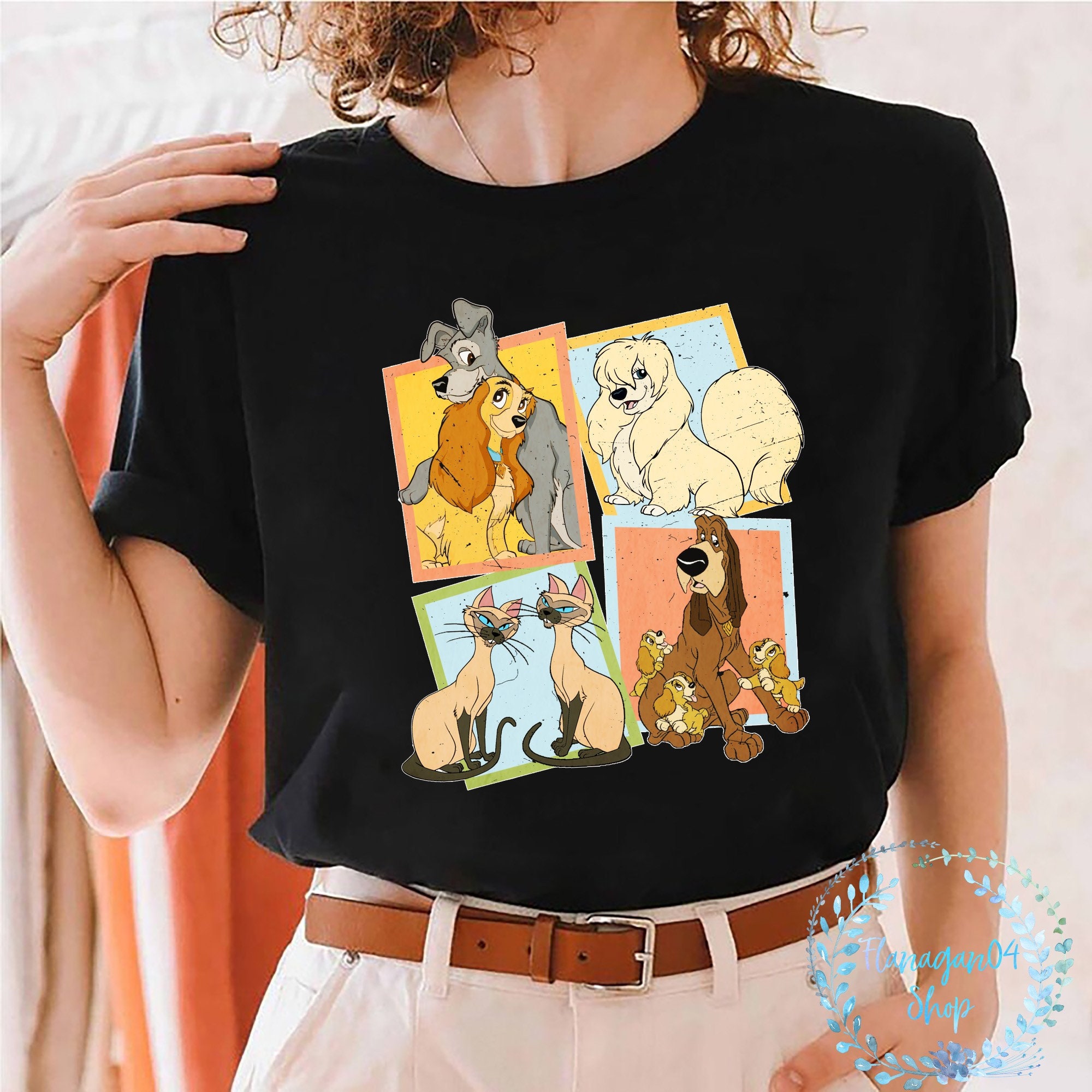 Discover Vintage 90's Lady and the Tramp Sweatshirt, Retro Disney hoodie, Matching Family tee, Si and Am, Peg Trusty Dog, Disney Dog Shirt, TL-210901