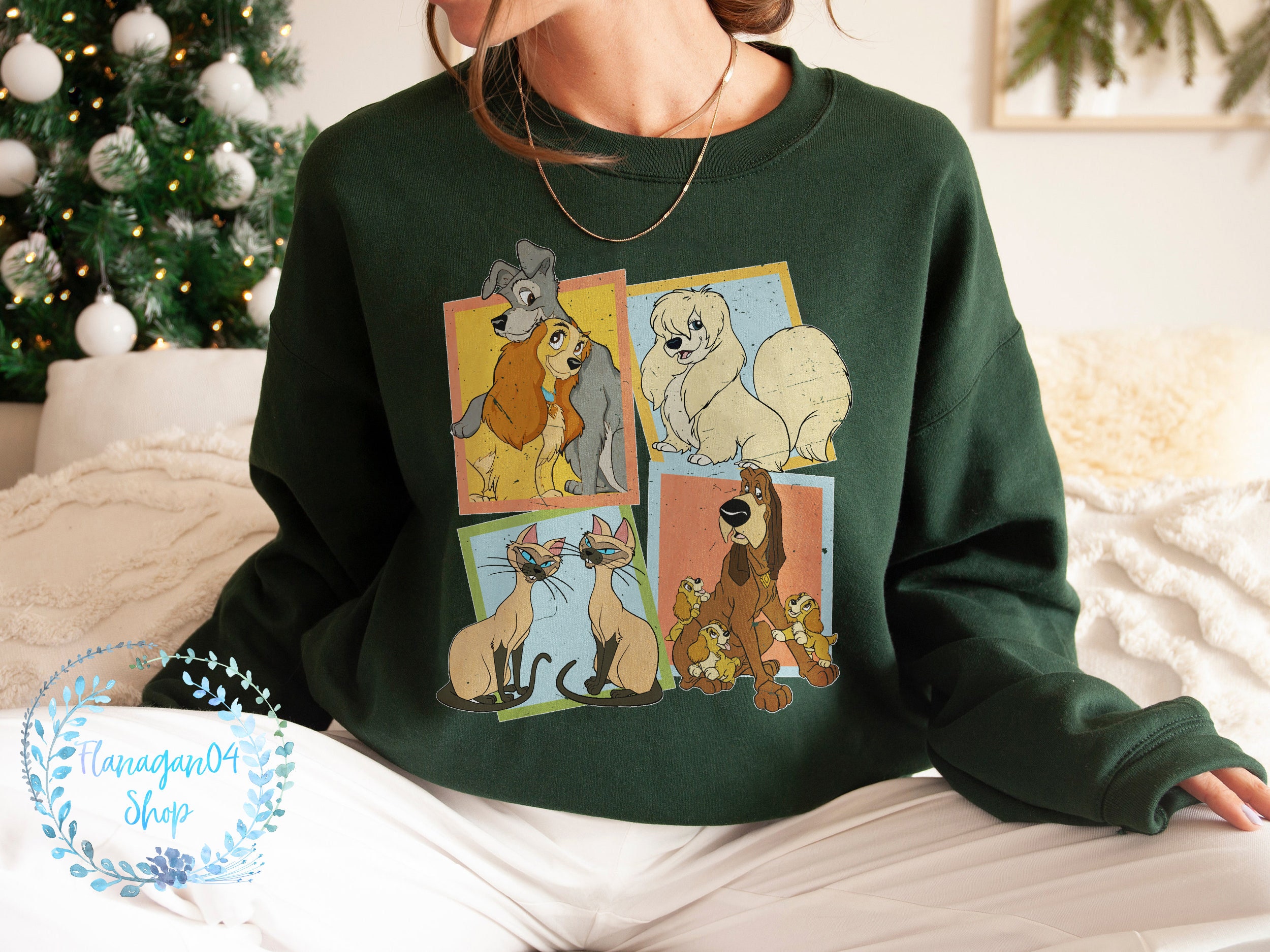 Discover Vintage 90's Lady and the Tramp Sweatshirt, Retro Disney hoodie, Matching Family tee, Si and Am, Peg Trusty Dog, Disney Dog Shirt, TL-210901