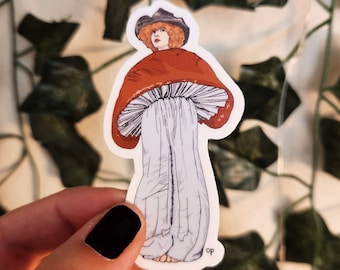 Mushroom Lady Vinyl Sticker