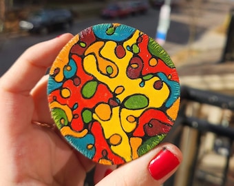 Kreis Magnete aus Holz | Handbemalt