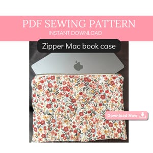 Sewing Pattern For Laptop Sleeve Quilted With Zipper | PDF Beginner Friendly Sewing  | Macbook & Ipad Sleeve Padded | Zipp Laptop Case