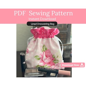 Drawstring Bag Sewing Pattern PDF | Beginner Friendly Bag Sewing Pattern | Round Bottom Bag Pattern | Easy Reusable Pouch Bag Pattern GIFT