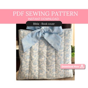 Quilted Book Cover Sewing Pattern | Journal & Bible Cover | Quilted Kindle Sleeve | eReader Case | Book Sleeve | Bookish Gift | PDF pattern