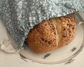 Sourdough Bread Bag for Homemade Bread, Sage Green Reusable Food Storage, Gift for Bakers, Produce Bag, Eco friendly Kitchen, gift for her
