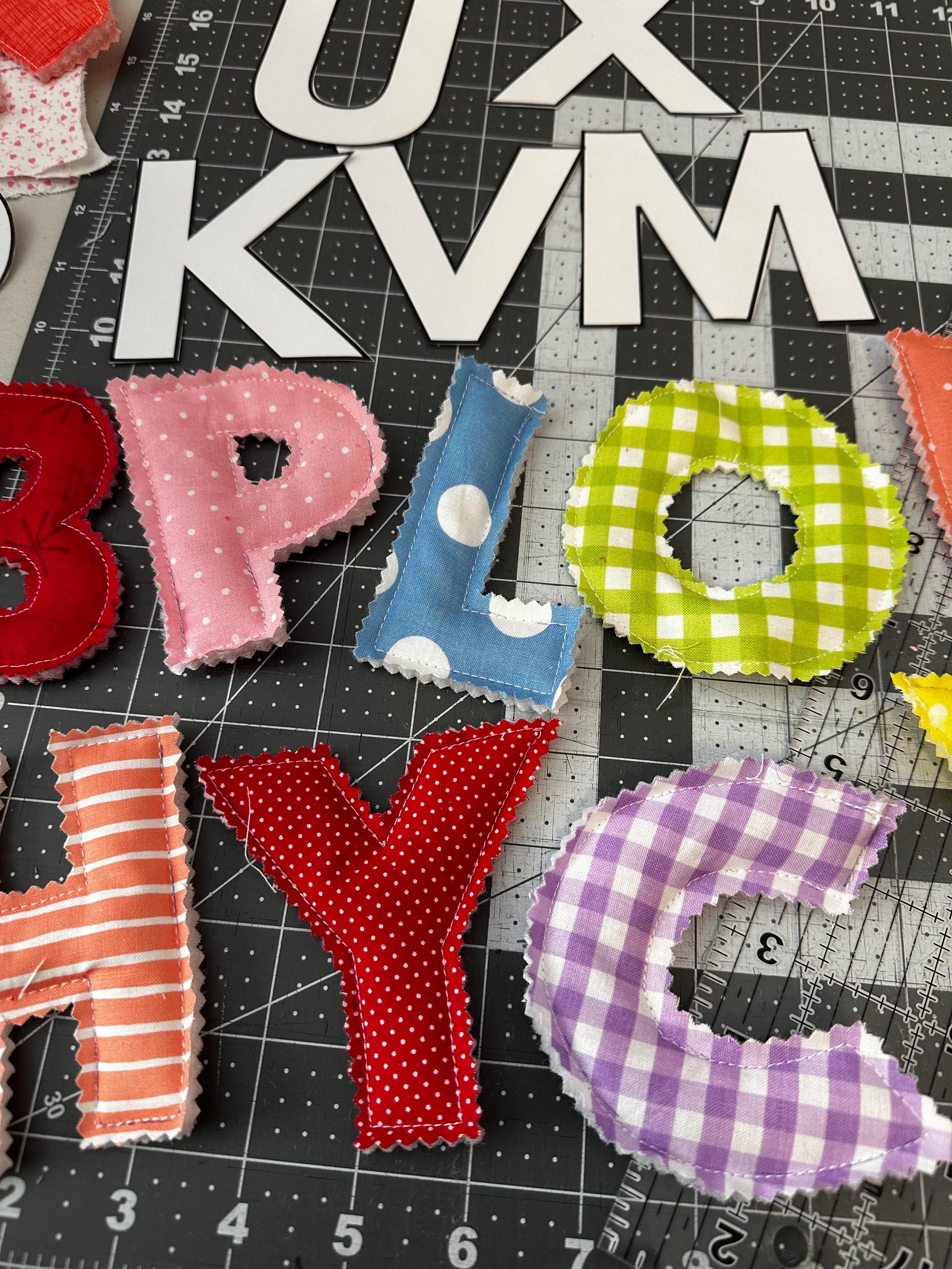Sewing Pattern Lettering Fabric Alphabet Letter & Number Pattern PDF | Uppercase Letters Sewing ...