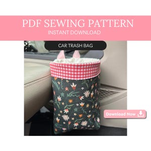 Stoff-Müllsack für Auto PDF Schnittmuster | Wiederverwendbarer Stoff-Müllhalter | Einfaches DIY Schnittmuster | Sofortiger Download für Anfänger