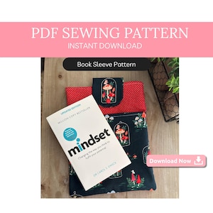 Book Sleeve Pattern PDF | Bible Cover & Tablet Case | DIY Fabric Book Protector | Adjustable eReader, Kindle, iPad Sleeve Sewing Pattern