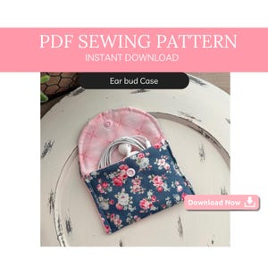 Airpod Case Sewing Pattern PDF | Easy DIY Earpod Case Cover Pattern | Snap Keyring Pouch | Earbud Case Sewing Pattern | Fabric Airpod Case