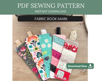 Fabric Bookmark Sewing Pattern PDF Beginner Friendly | Fabric Bookmark Pattern DIY | Handmade Bookmarks GIFT For Mom | Christmas Gift