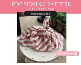 Bento Bread Bag Pattern PDF | Reversible Linen Bento Bread Bag | Zero Waste Sourdough Storage | Bento Bag For Lunch | Cloth Bread Bag