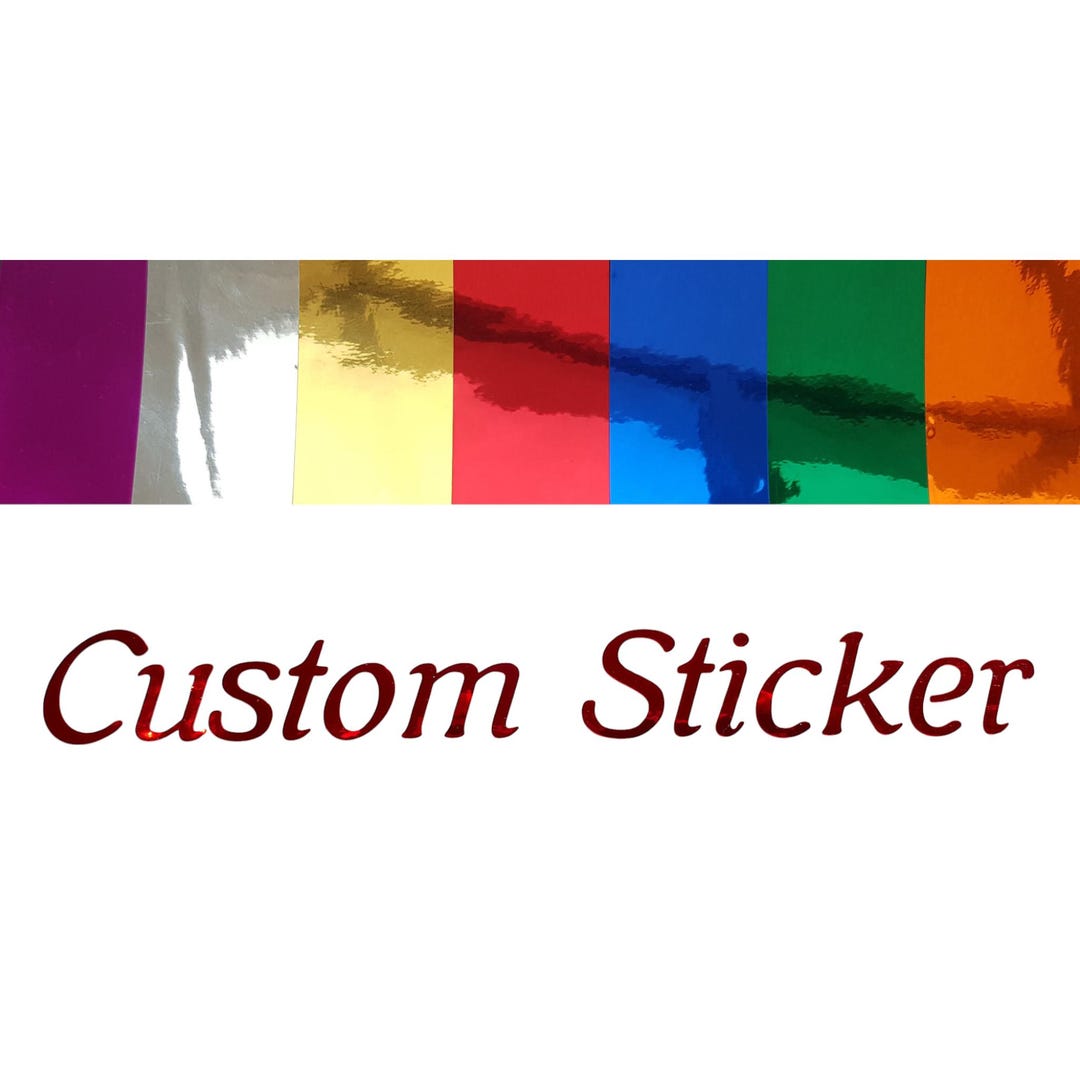 Custom Text Vinyl Sticker Decal Colours Coloured Chrome Car Van Window ...