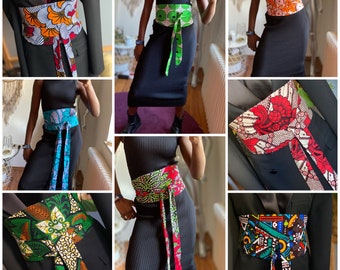 Ceinture obi en wax, ceinture africain style japonais,Ceinture Obi en tissu africain,ceinture imprimée cire africaine, ceinture Ankara,