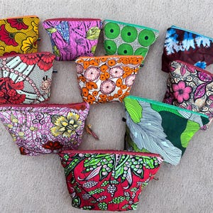 Large Kosmetiktasche Wax Ankara, Afrikanische Kulturtasche, Make-up Tasche Baumwolle, Bunte Reisetasche, Handmade Geschenk für Frauen