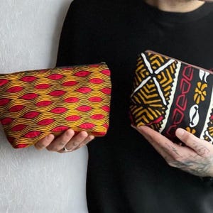 Ankara wax makeup bag, wax cosmetic bag, wax bag, African ankara