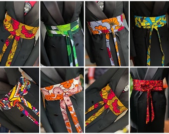 Ceinture obi en wax, ceinture africain style japonais,Ceinture Obi en tissu africain,ceinture imprimée cire africaine, ceinture Ankara,