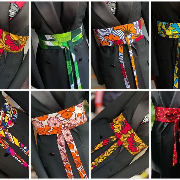 Obi belt in wax, African Japanese style belt, Obi belt in African fabric, African wax printed belt, Ankara belt,