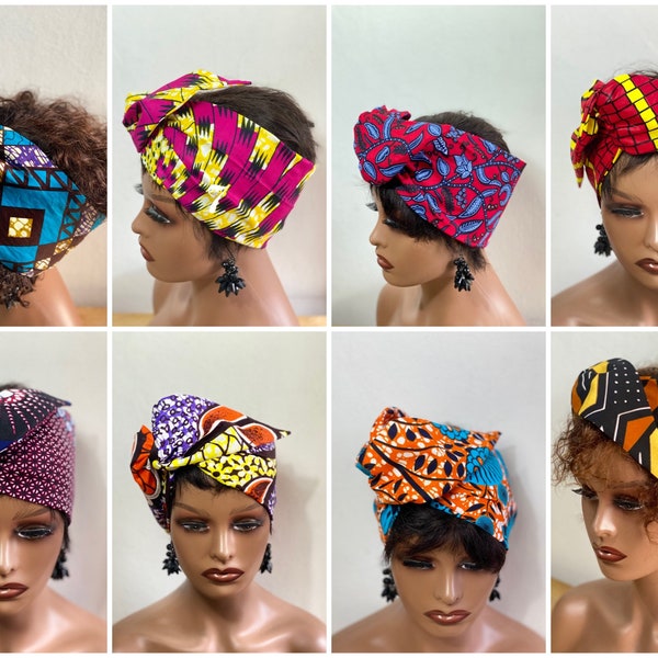 Bandeau modulable africain wax / bandeau flexible fil de fer /bandeau rigide ankara wax /  stirnband/ bandeau turban