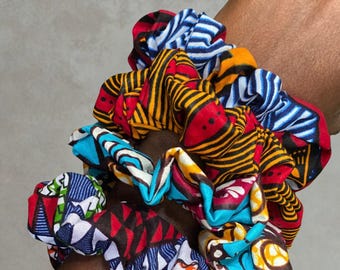 Wax Ankara Scrunchie Haargummi, Afrikaanse haartoebehoren, Buntes Haarband, Handgemaakte Katoenen Scrunchie, Boho Style Geschenk voor Frauen