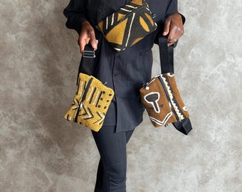 Bogolan Bag - Handmade Bogolan bag from Mali, small women's shoulder bag in African bogolan fabric, bogolan craft bag, bogolan fashion