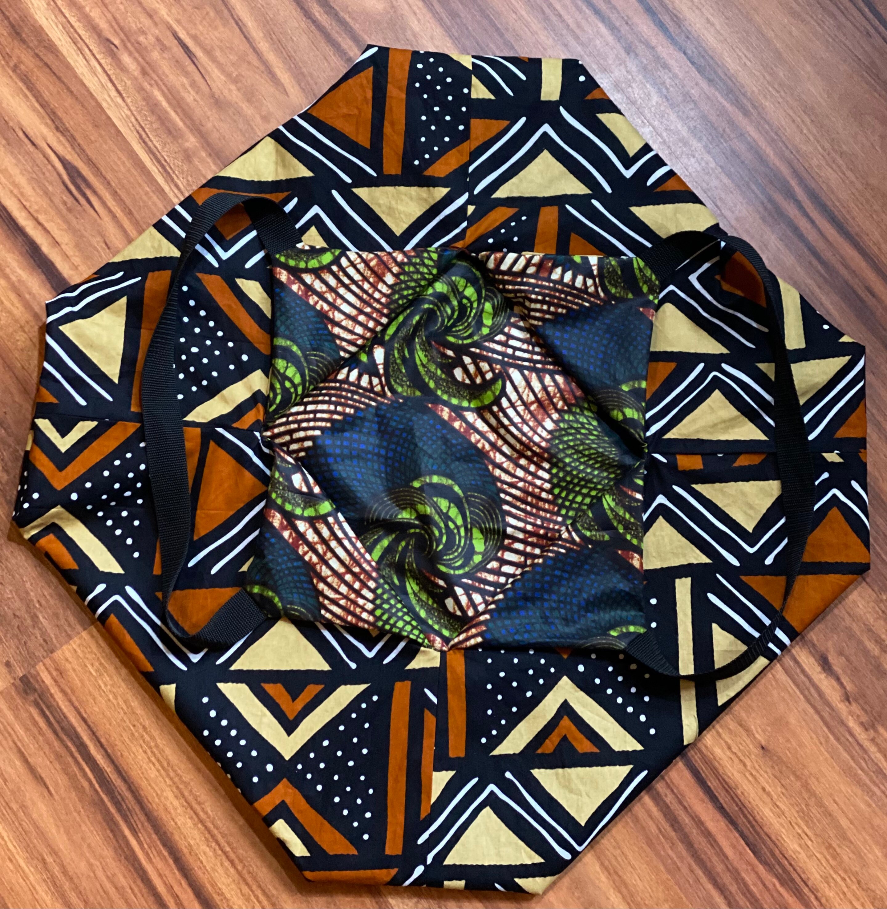 African wax origami bag, African Ankara origami tote bag, Japanese, origami,  wax