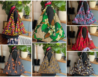 Origami Bag ankara wax - Tote bag  wax- Shoppingbag - Handmade bag -Sac Origami Japonais /