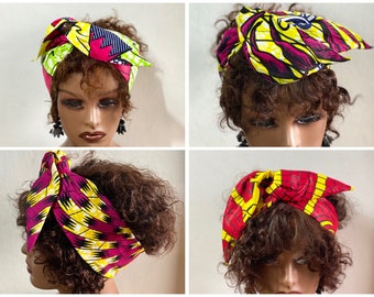 flexible wire headband / Modular African wax headband / Ankara wax headband turban