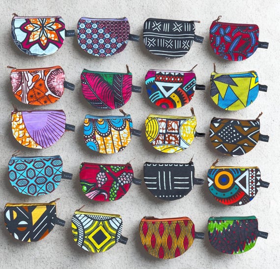 Porte-monnaie wax africain / African Wax Coin Purse / Afrikanisches Wachstuch Portemonnaie – Handmade