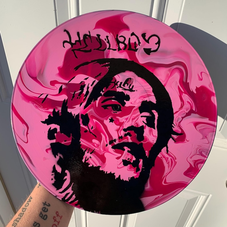 Hand-Painted Peep 12” Vinyl Record Art / LP Art / Hellboy image 2