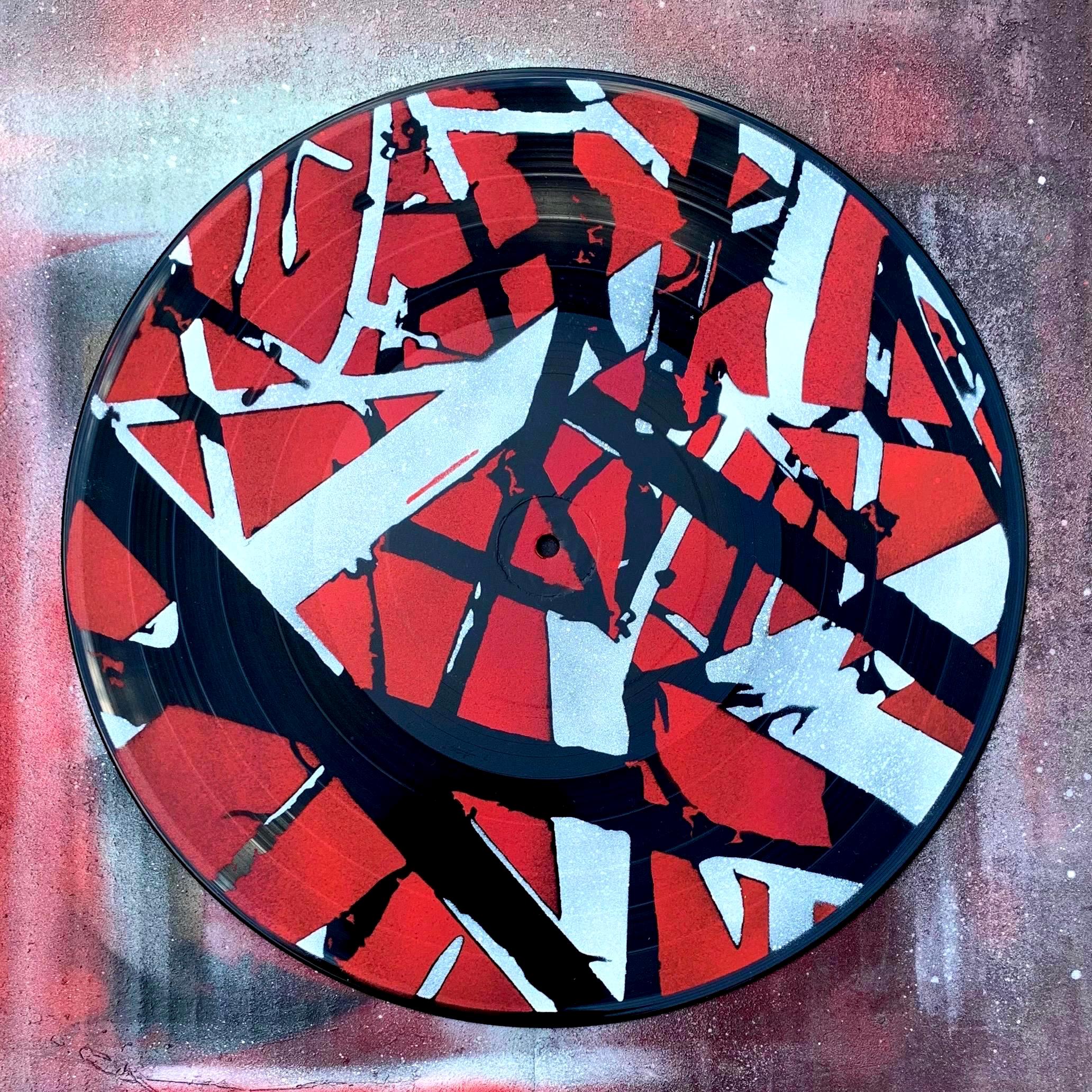 Van Halen Frankenstrat 12" Vinyl Record Painting / LP Art / Metal / Hand-painted / Rock / Guitar /