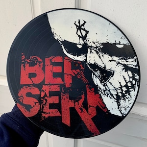 BERSERK hand-painted on a 12" Vinyl Record / LP Art / Handmade / Manga Series / Kentaro Miura / Dark Manga / Scandinavian /