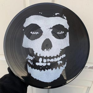 Hand-painted Misfits 12&quot; vinyl record art