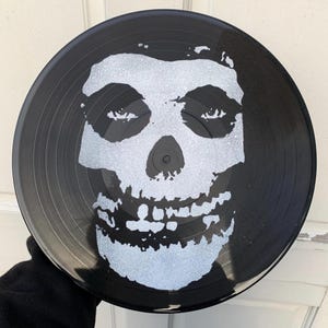 Hand-painted Misfits 12" vinyl record art