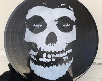 Hand-painted Misfits 12" vinyl record art