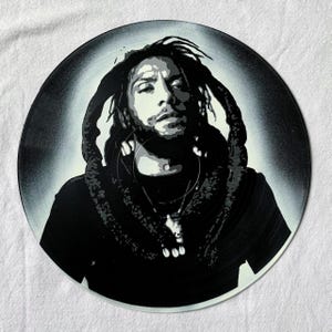 HR Bad Brains painted on a 12" Vinyl Record / LP Art / Punk / Handmade / Grunge / Alt / Iconic / Black Dots / Rock for Light / Christmas